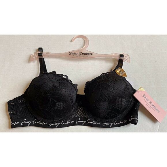 Juicy Couture Push Up Sexy Glam Lace Bra Sz 34B - Picture 2 of 9